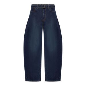 Sacai Men Wide Leg Jeans In Cotton Denim
